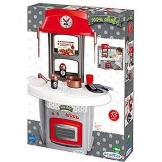 Cocina de juguete infantil Ecoiffier Coquillette Roja con horno, fregadero y accesorios