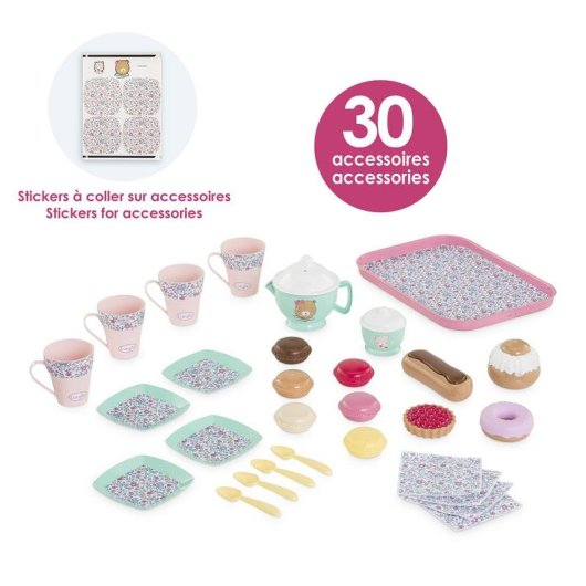 Jeu de Thé et Goûter Corolle Ma Dinette 30 Pièces Pastel Floral