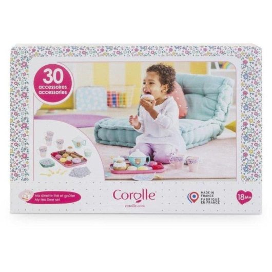 Jeu de Thé et Goûter Corolle Ma Dinette 30 Pièces Pastel Floral