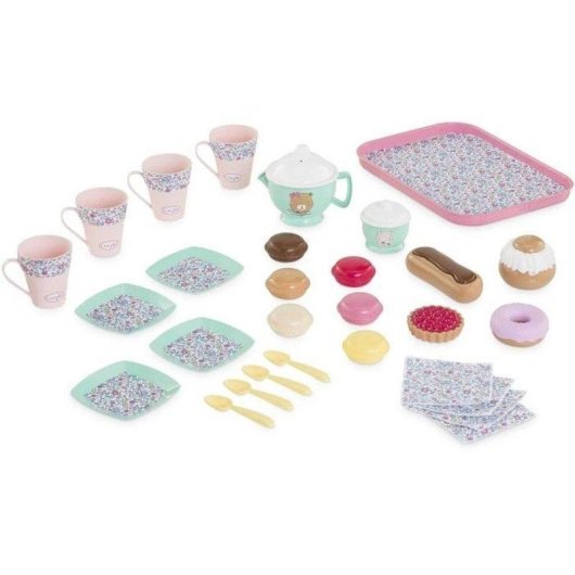 Jeu de Thé et Goûter Corolle Ma Dinette 30 Pièces Pastel Floral