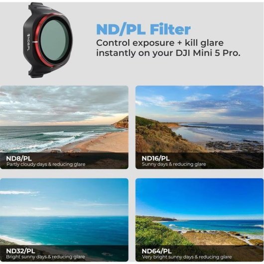 Freewell ND/PL Filterset für DJI Mini 5 Pro Heller Tag