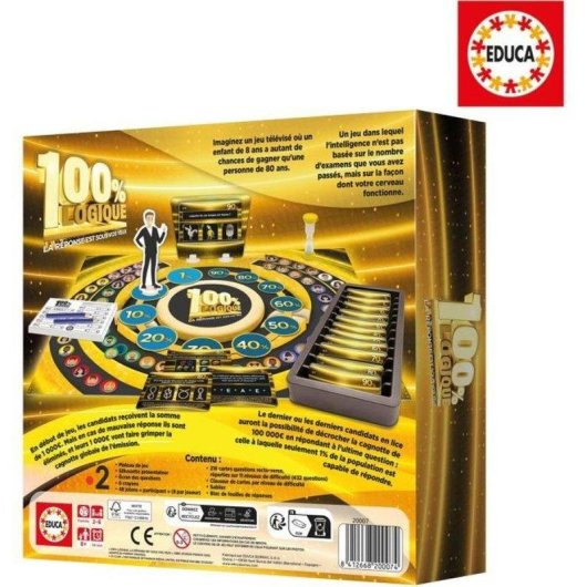 Juego de Mesa Educa 100% Logique Lógica y Razonamiento 2-6 Jugadores