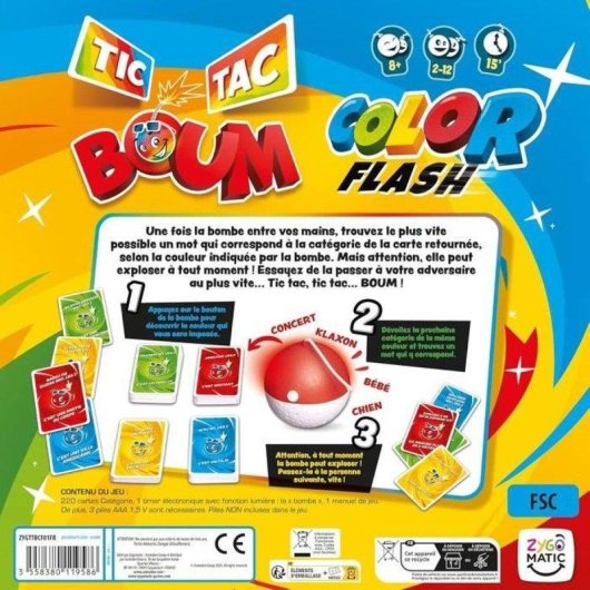 Juego de palabras Tic Tac Boum Color Flash con temporizador electrónico para fiestas
