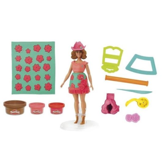 Play-Doh Barbie Floral & Fringe Kreativset mit 28 cm Puppe
