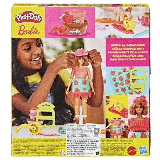 Play-Doh Barbie Floral & Fringe Kreativset mit 28 cm Puppe