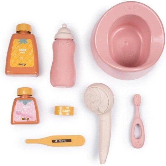 Set de Baño para Muñeca Smoby Baby Nurse 7 Piezas Rosa Multicolor