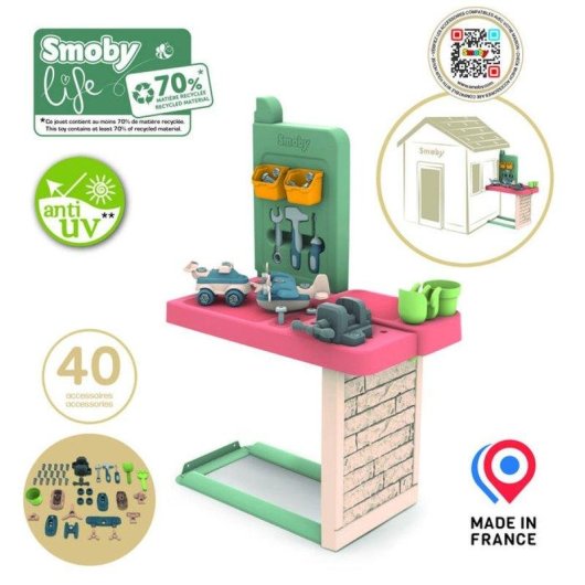 Accesorio Smoby Life Workshop para Caseta de Juegos con 39 Herramientas