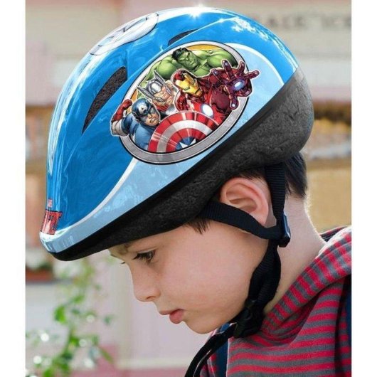 Casco Infantil Stamp Avengers Talla S Azul Bici Skate Patines