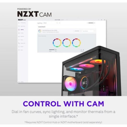 Raffreddamento Aria NZXT 120mm RF-R212S-BF RGB PWM 2400 rpm silenzioso