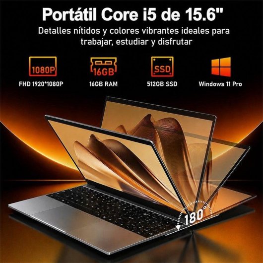 Portátil Moacreto Yepbook Ul156 15.6" Intel Core i5-7Y54 16GB 512GB SSD Windows 11 Pro