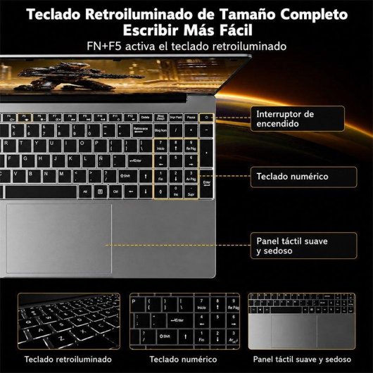 Portátil Moacreto Yepbook Ul156 15.6" Intel Core i5-7Y54 16GB 512GB SSD Windows 11 Pro