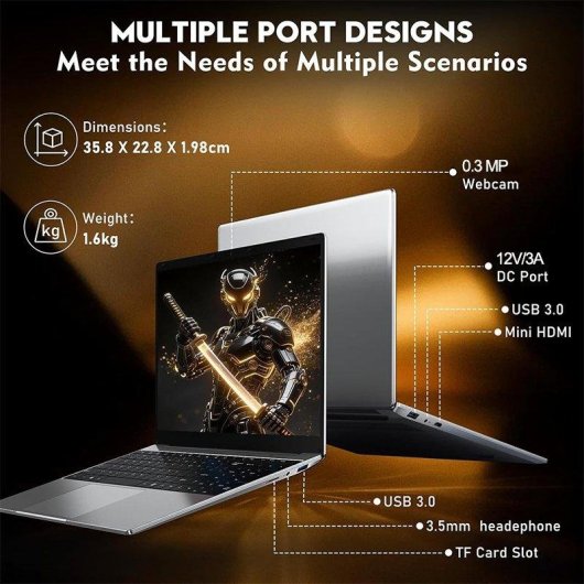 Portátil Moacreto Yepbook Ul156 15.6" Intel Core i5-7Y54 16GB 512GB SSD Windows 11 Pro