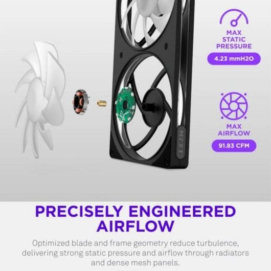 Refrigeração Ar NZXT 140 mm RGB direccionável 2000 rpm silencioso