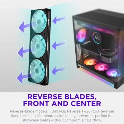 Refrigeración aire NZXT RGB 3x120 mm FDB 2200 rpm LED direccionable
