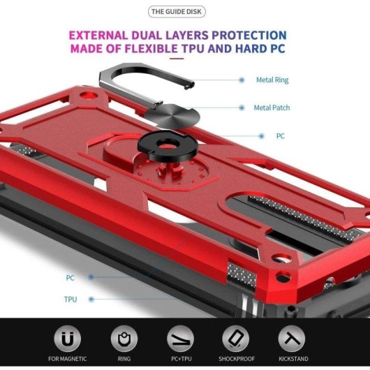 Capa Magnética Max Power Digital com Anel Giratório 360° para Redmi Note 8 Pro