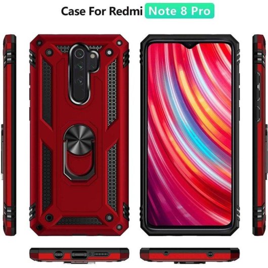 Capa Magnética Max Power Digital com Anel Giratório 360° para Redmi Note 8 Pro