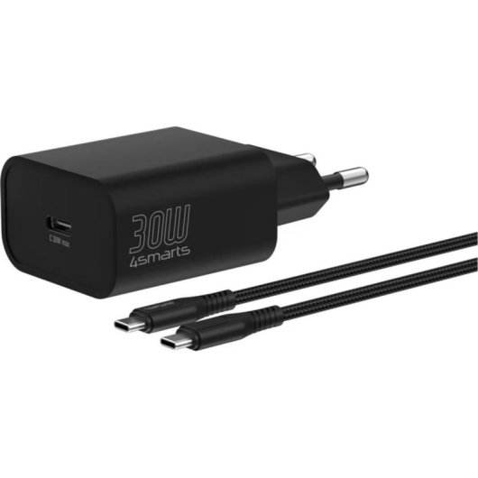 Caricatore USB-C 4smarts 30W Power Delivery 3.0 con cavo 1,5 m