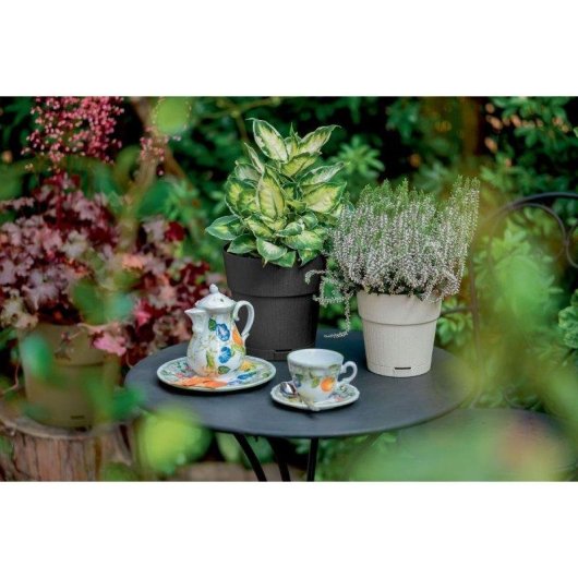 Vaso da giardino Stefanplast Ethica verde oliva riserva acqua 2L Ø40