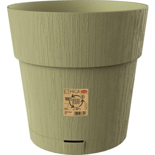Vaso da giardino Stefanplast Ethica verde oliva riserva acqua 2L Ø40