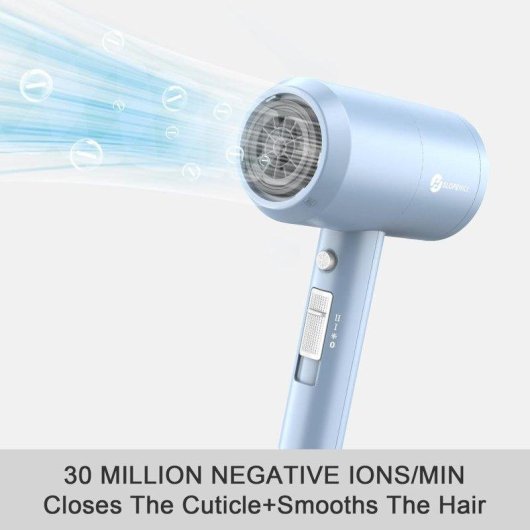 Secador de Pelo Iónico Profesional Dam Electronics 1800W 2 Velocidades 2 Temperaturas Azul Motor AC