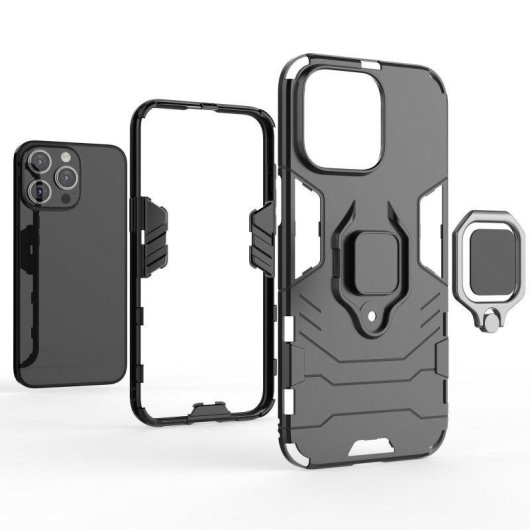 Capa Magnética Max Power Digital com Anel Giratório para iPhone 15 Pro Max