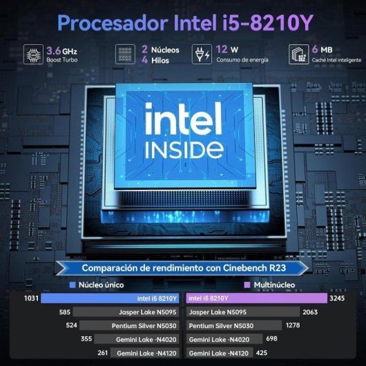 Portátil AMDEVPRO 16 16" Intel Core i5-8210Y 16GB 512GB SSD UHD 617 Windows 11 Pro