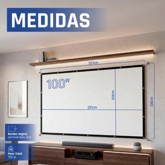 Proyector iggual FullHD 800 Lúmenes 150" Lámpara LCD Smart WiFi Portátil + Pantalla