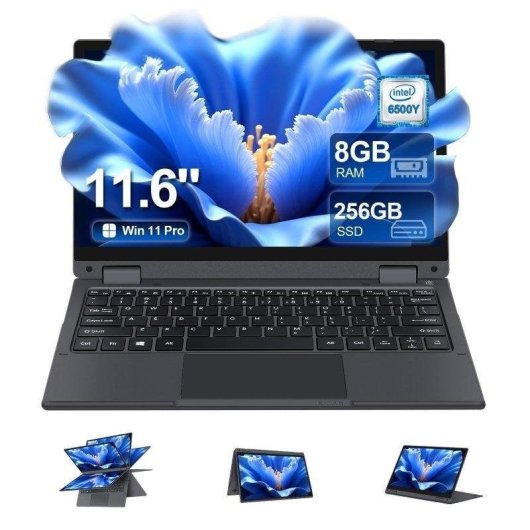 Ordinateur portable AMDEVPRO 2 en 1 11,6" Intel Core 6500Y 8GB 256GB SSD UHD 615 Windows 11 Pro