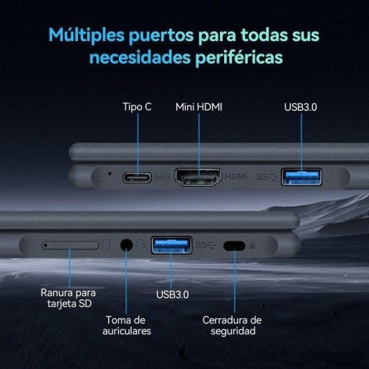 Ordinateur portable AMDEVPRO 2 en 1 11,6" Intel Core 6500Y 8GB 256GB SSD UHD 615 Windows 11 Pro