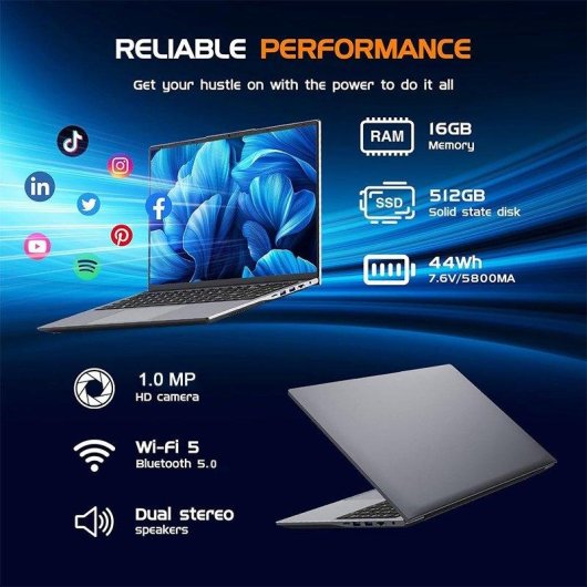 Portátil Moacreto Ul160-ty 16" Intel Core i5-8210Y 16GB 512GB SSD Windows 11 Pro