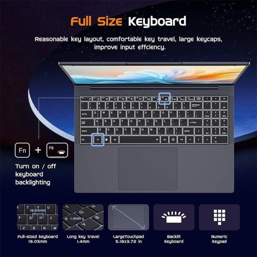 Portátil Moacreto Ul160-ty 16" Intel Core i5-8210Y 16GB 512GB SSD Windows 11 Pro