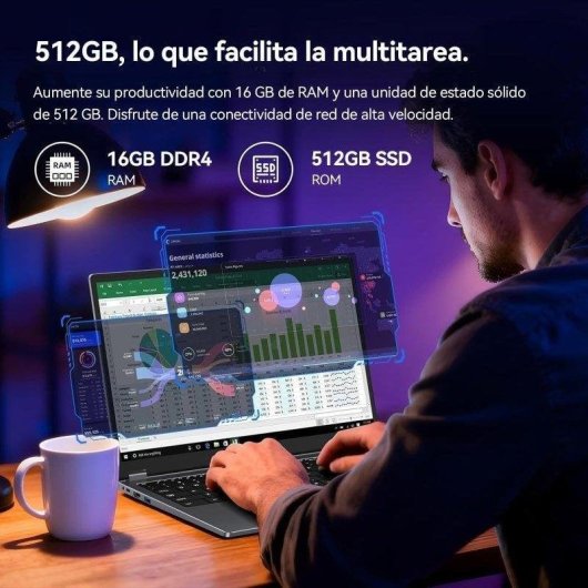 Portátil AMDEVPRO UL1561 15,6" AMD Ryzen 5 7430U 16GB Vega 7 SSD 512GB Windows 11 Pro Teclado retroiluminado