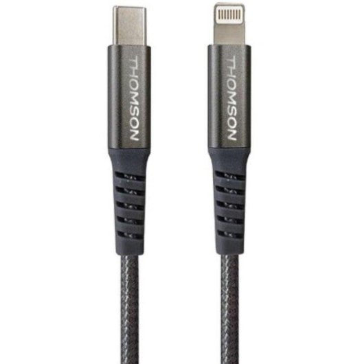 Kabel USB-C auf Lightning THOMSON 1,5m Grau Geflochten Nylon 5A