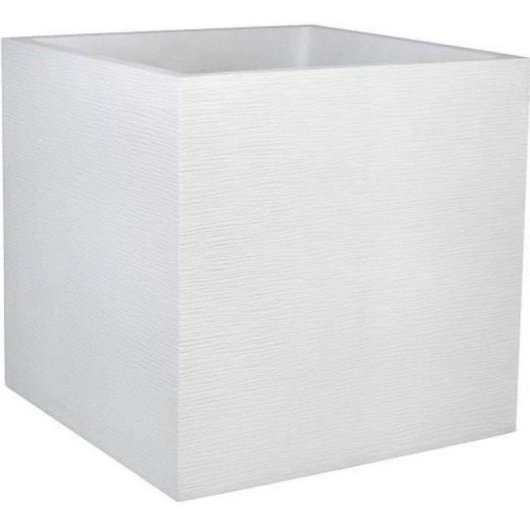Jardinière carrée EDA Graphit 57L Blanc Cérusé Polypropylène Double Paroi Anti-UV