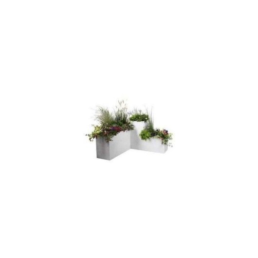 Jardinière carrée EDA Graphit 57L Blanc Cérusé Polypropylène Double Paroi Anti-UV