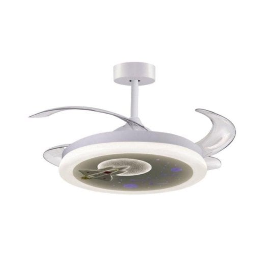 Ventilador de Techo con Luz Bel Air Home Nave 96W 91cm 6 Velocidades Motor DC Aspas Retráctiles Mando