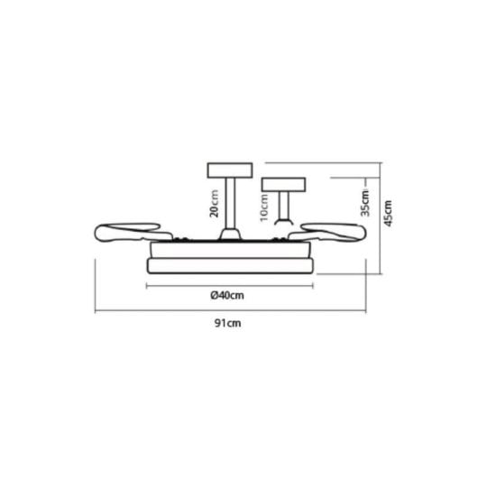Ventilador de Techo con Luz Bel Air Home Nave 96W 91cm 6 Velocidades Motor DC Aspas Retráctiles Mando
