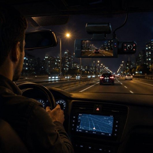 Câmara Dashcam Karawan 1296P Super HD Dupla Visão Noturna Sensor G Gravação em Ciclo