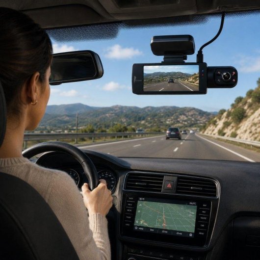 Câmara Dashcam Karawan 1296P Super HD Dupla Visão Noturna Sensor G Gravação em Ciclo