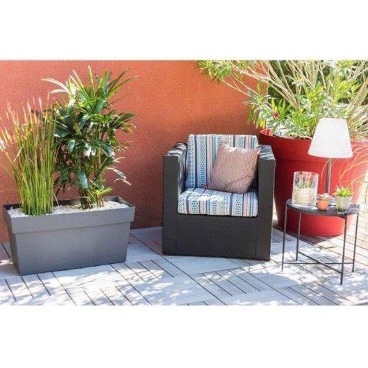 Jardinière EDA Toscane 74L Rectangulaire avec Réservoir d'Eau