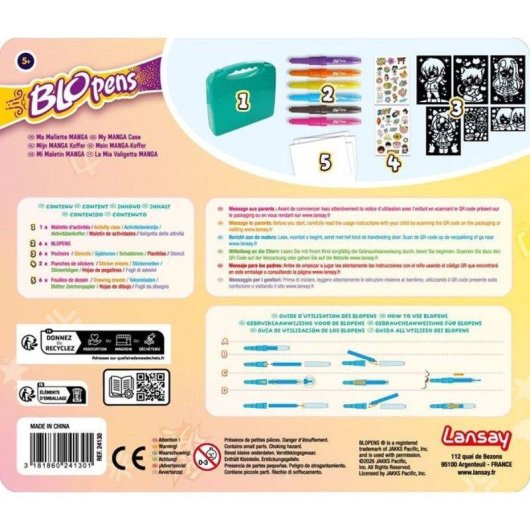 Lansay Blopens Ma Mallette Manga Kit Criativo Portátil com 6 Blopens