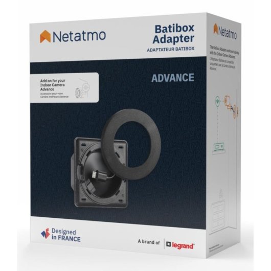 Adaptador Batibox Netatmo para Câmara Interior Advance Preto