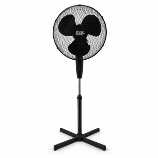 Ventoinha de Pé Karawan 45W Silenciosa 3 Velocidades Oscilação Altura Regulável Preto