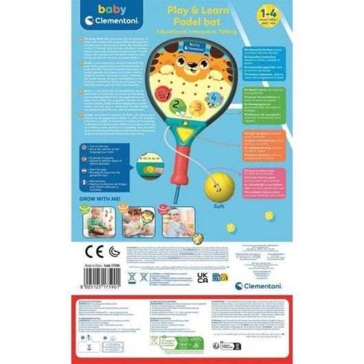 Juguete educativo Clementoni Baby Padel Interactivo con luces y sonidos