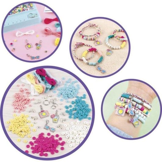Kit Criativo Make It Real Heishi Lansay - 480 Miçangas e 5 Pulseiras