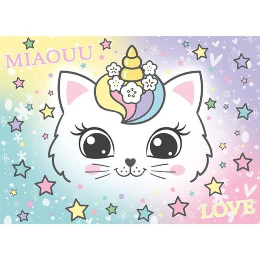 Puzzle Infantil Nathan Gatito Arcoíris Pastel 100 Piezas