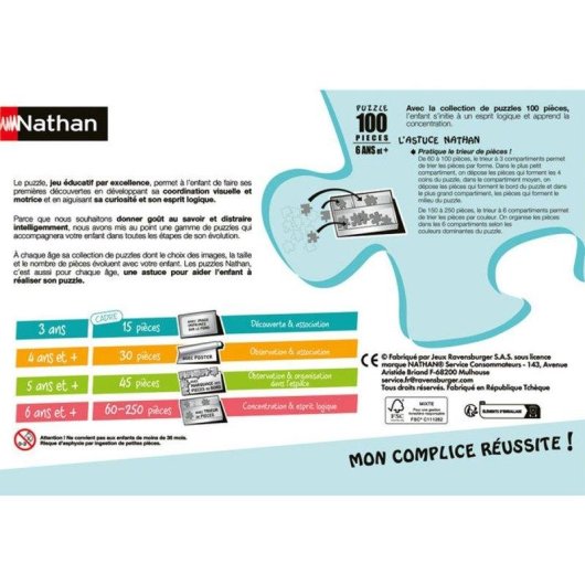 Puzzle Infantil Nathan Gatito Arcoíris Pastel 100 Piezas