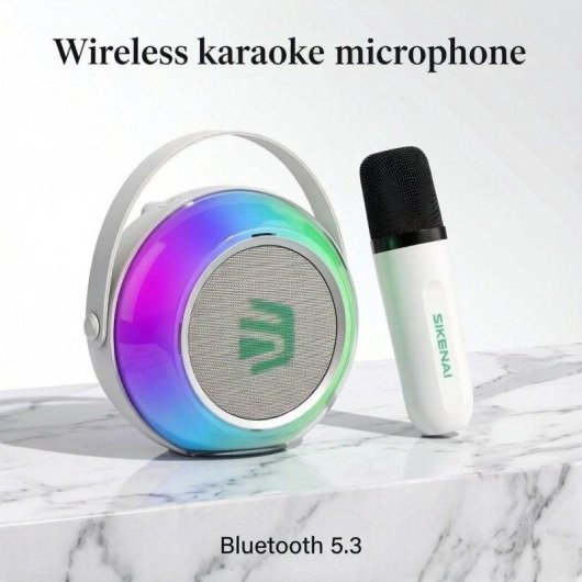 Colunas Sikenai BX-610 Bluetooth 5.3 2400mAh RGB com microfone