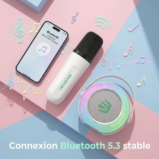 Colunas Sikenai BX-610 Bluetooth 5.3 2400mAh RGB com microfone