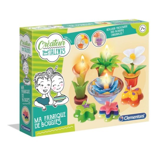 Kit de fabricação de velas Clementoni Ma Fabrique para crianças 8+ anos, 4 moldes, parafina e ceras coloridas